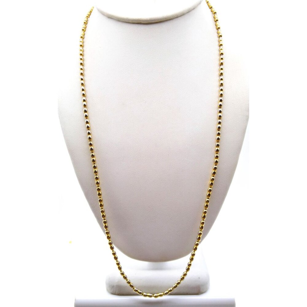Vintage Golden Pea Chain Necklace, Gold Plated for Chic Classic Look